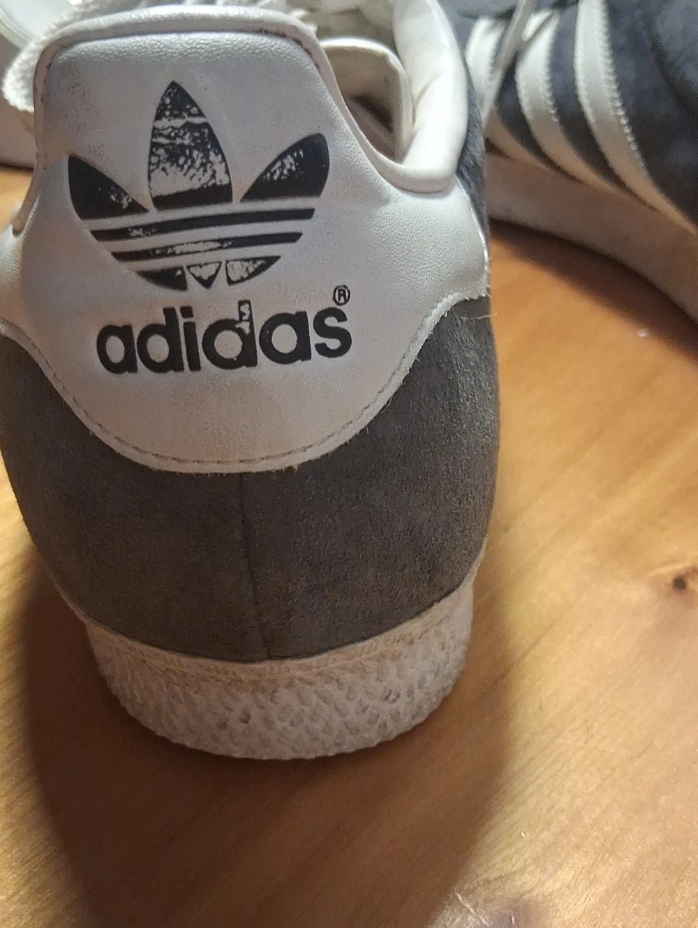 adidas Men's Suede Sneakers in Gray/blue and White Size 12
